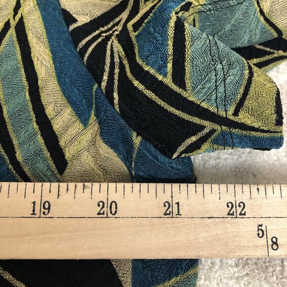 Vtg Alfred Dunner women’s blouse medium green blue groovy leafy all over print - Picture 6 of 6